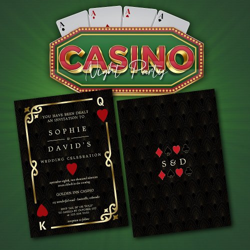 Glamorous Casino Las Vegas Poker Wedding Invitation