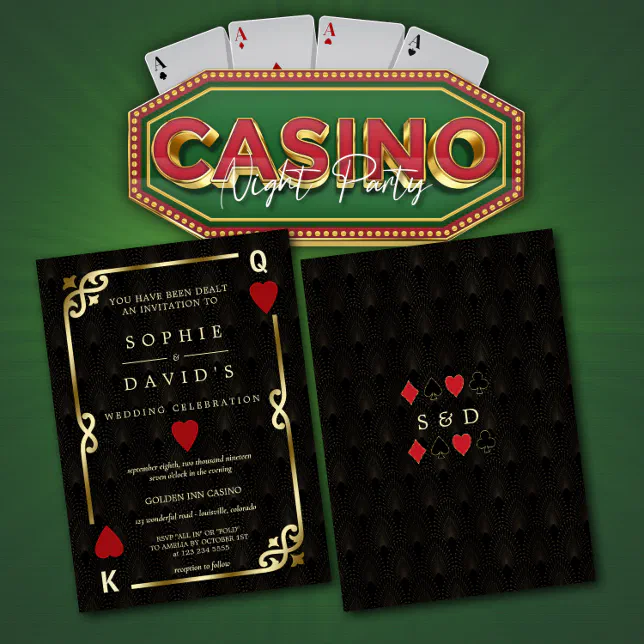 Glamorous Casino Las Vegas Poker Wedding Invitation | Zazzle