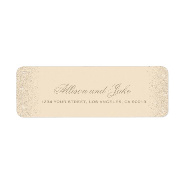 Glamorous Champagne Glitter Address Labels (Front)