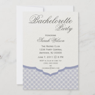 Glamorous Chic Bachelorette Party Invite, Blue Invitation