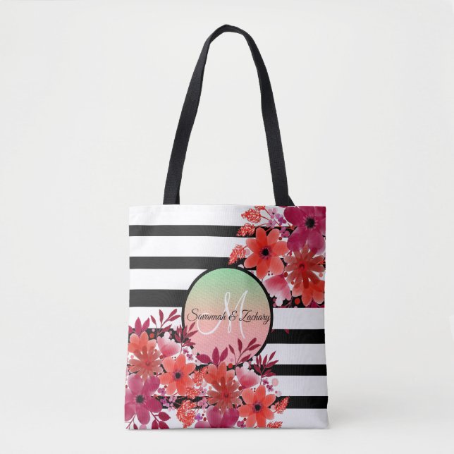 Glamorous Chic faux gold metallic stripes Tote Bag (Front)