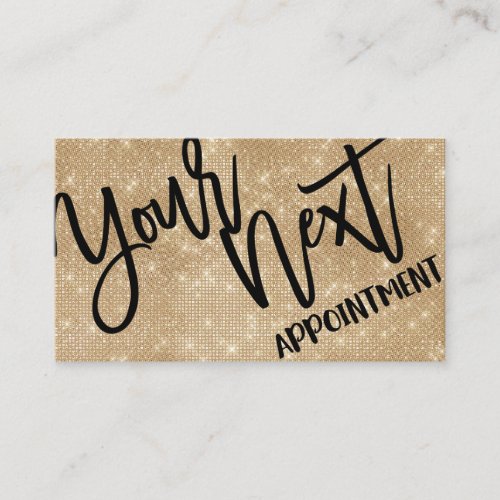 Glamorous Chic Gold Glitter Sequins Modern Appointment Card
