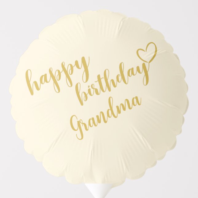 GLAMOROUS CHIC HAPPY BIRTHDAY CUSTOM GOLD SCRIPT BALLOON (Front)