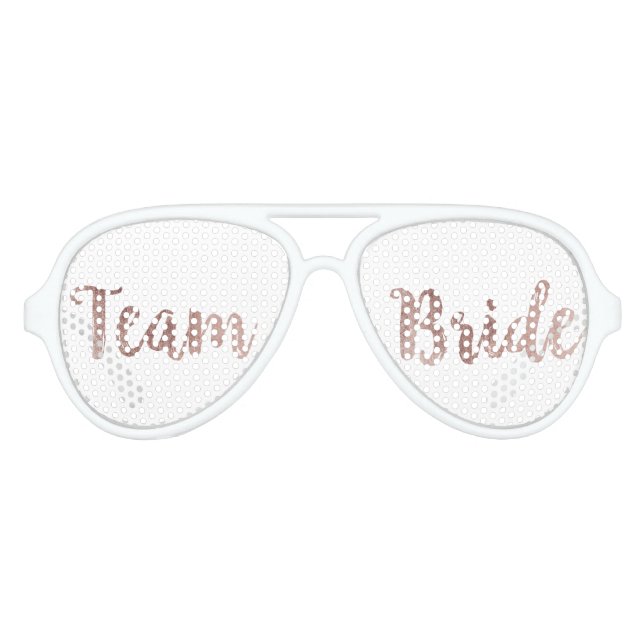 Glamorous Chic Rose Gold Team Bride Sunglasses (Front)