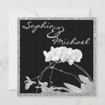 Glamorous Chic White Orchid Wedding Invitation at Zazzle