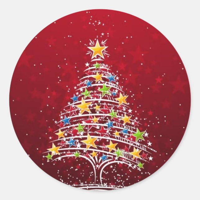 Glamorous Christmas Classic Round Sticker (Front)