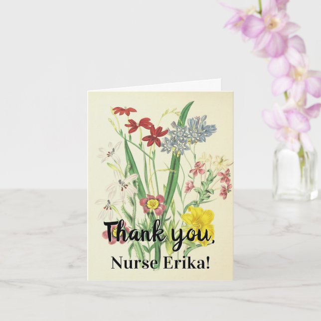 Glamorous, Classy "Thank you" Nurse Thank You Card (Orchid)