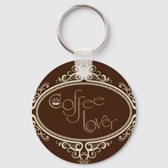 glamorous Coffee Lover Keychain (Front)