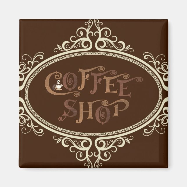 glamorous Coffee Shop Magnet (Front)