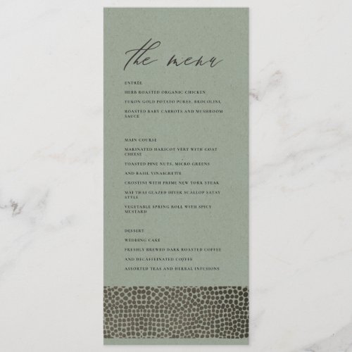 GLAMOROUS COPPER SILVER DOTS MOSAIC MENU