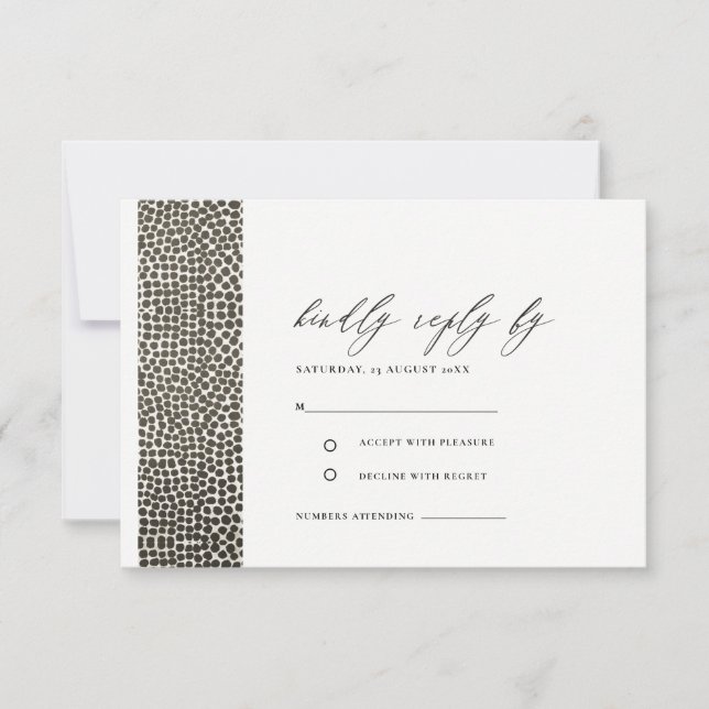 GLAMOROUS COPPER SILVER DOTS MOSAIC RSVP CARD (Front)