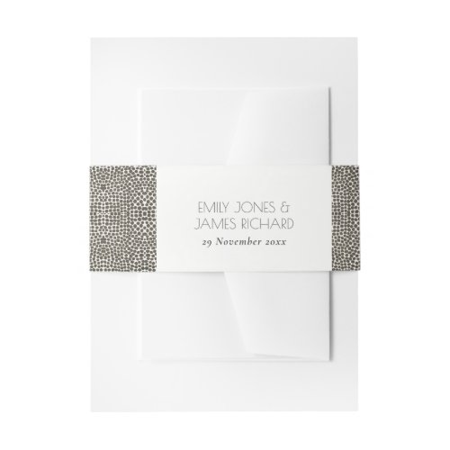 GLAMOROUS COPPER SILVER MOSAIC DOTS MONOGRAM INVITATION BELLY BAND