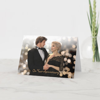 Glamorous Couple with Twinkling Bokeh Card