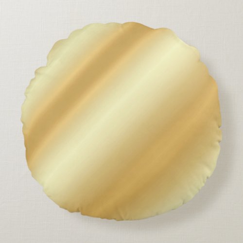 Glamorous Custom Faux Gold Blank Modern Template Round Pillow