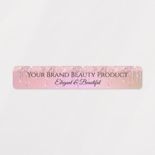 Glamorous Cute Pink Glitter Drips Beauty Product Labels