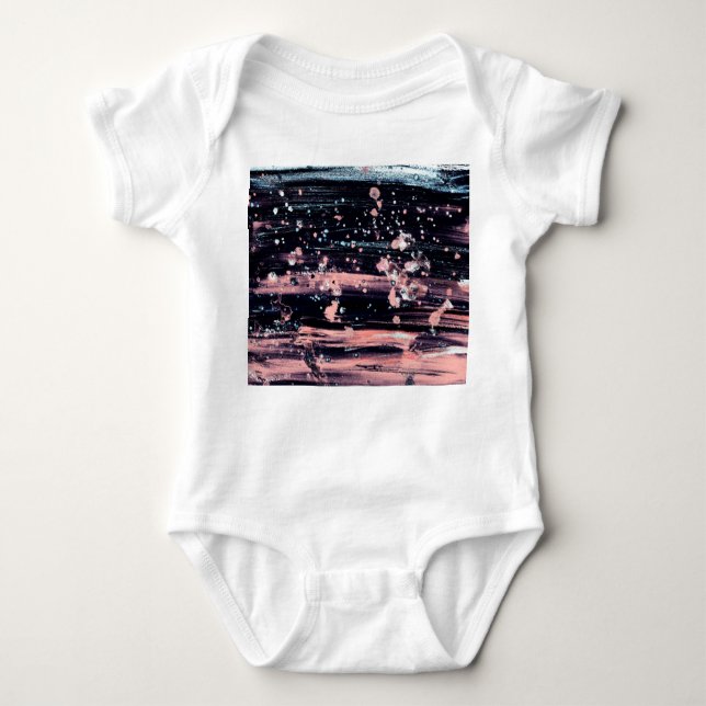 Glamorous Dark Grey Pink Spotlight Baby Bodysuit (Front)