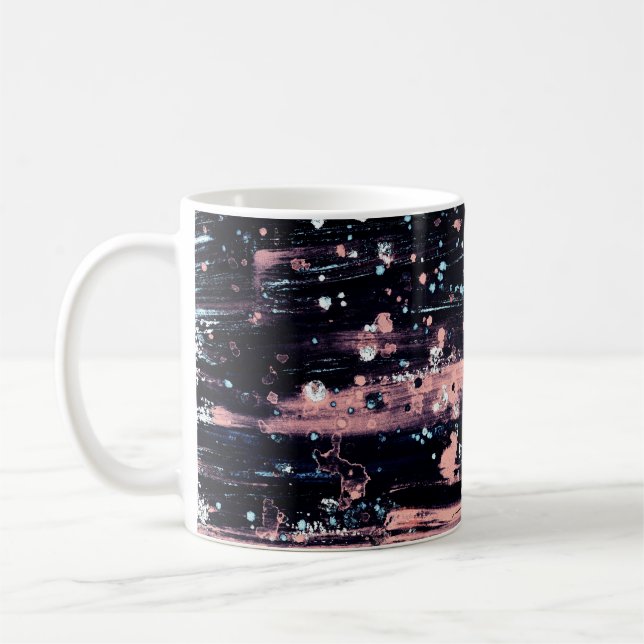Glamorous Dark Grey Pink Spotlight Coffee Mug (Left)