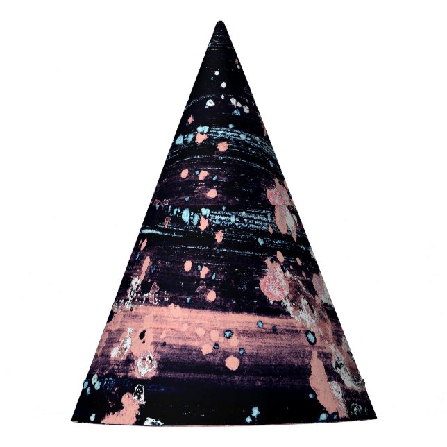 Glamorous Dark Grey Pink Spotlight Party Hat (Front)