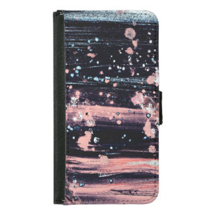Glamorous Dark Grey Pink Spotlight Samsung Galaxy S5 Wallet Case