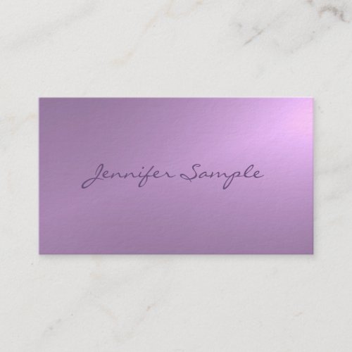 Glamorous Design Elegant Purple Elite Plain Luxury Business Card