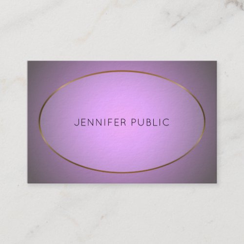 Glamorous Design Purple Gold Elite Plain Luxury Business Card