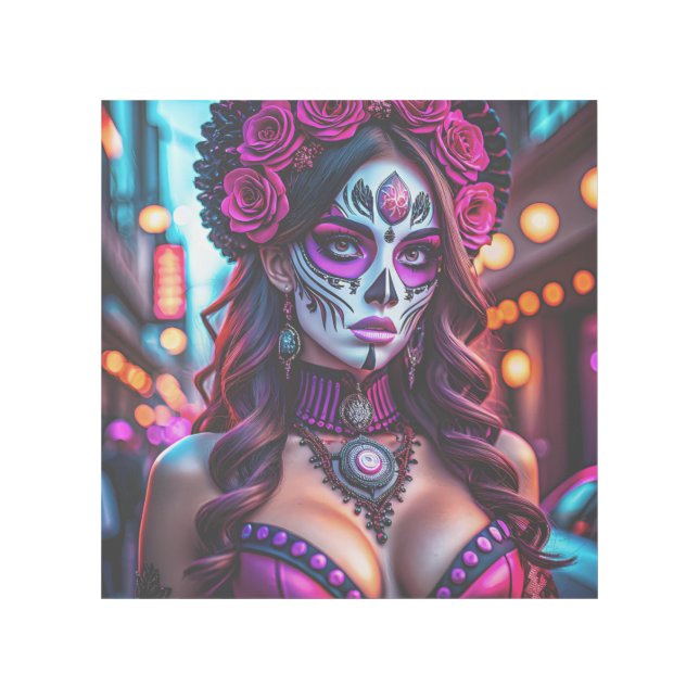 Glamorous Día de los Muertos Catrina portrait with Gallery Wrap (Front)