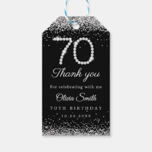 Glamorous Diamonds 70th Birthday Party Thank you Gift Tags