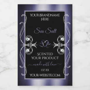Glamorous Diamonds Black Blue Decor Product Labels