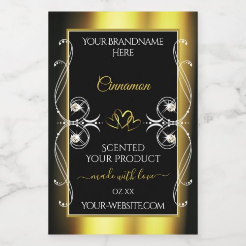Glamorous Diamonds Black Gold Decor Product Labels
