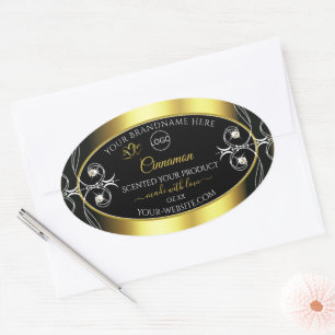 Glamorous Diamonds Black Gold Product Labels Logo