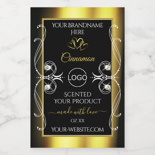 Glamorous Diamonds Black Gold Product Labels Logo