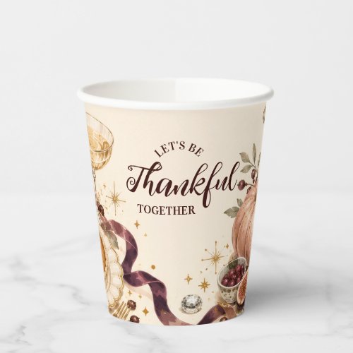 Glamorous Disco Friendsgiving Paper Cups