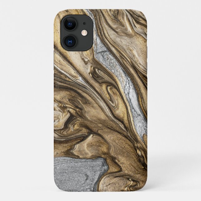 Glamorous Earthy Marble Swirl Pattern Case-Mate iPhone Case (Back)