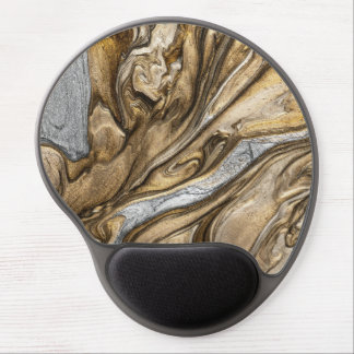 Glamorous Earthy Marble Swirl Pattern Gel Mouse Pad