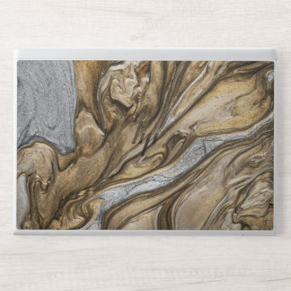 Glamorous Earthy Marble Swirl Pattern HP Laptop Skin