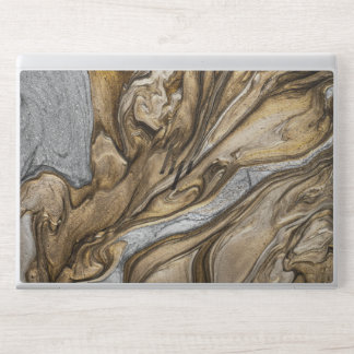 Glamorous Earthy Marble Swirl Pattern HP Laptop Skin