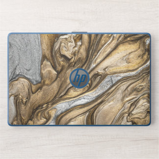 Glamorous Earthy Marble Swirl Pattern HP Laptop Skin