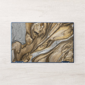 Glamorous Earthy Marble Swirl Pattern HP Laptop Skin