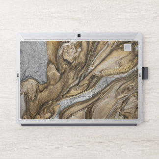 Glamorous Earthy Marble Swirl Pattern HP Laptop Skin