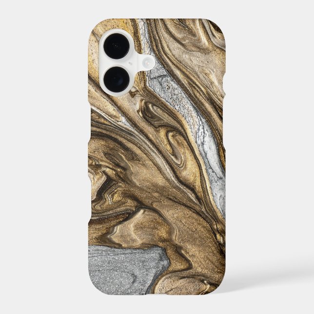 Glamorous Earthy Marble Swirl Pattern Iphone Case (Back)