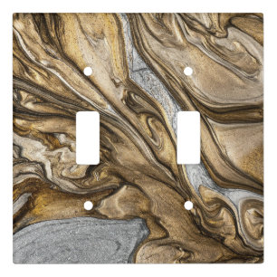 Glamorous Earthy Marble Swirl Pattern Light Switch Cover