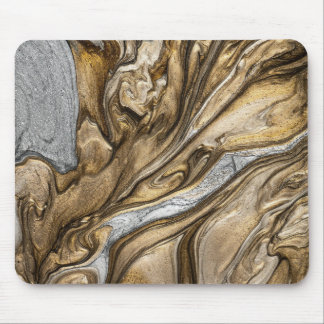 Glamorous Earthy Marble Swirl Pattern Mouse Pad