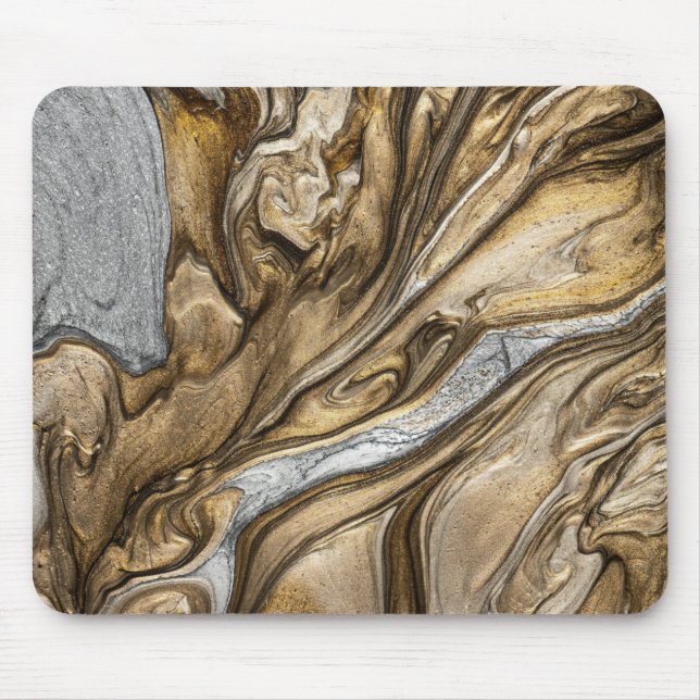 Glamorous Earthy Marble Swirl Pattern Mouse Pad (Front)