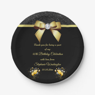 Glamorous Elegance Birthday Paper Plates