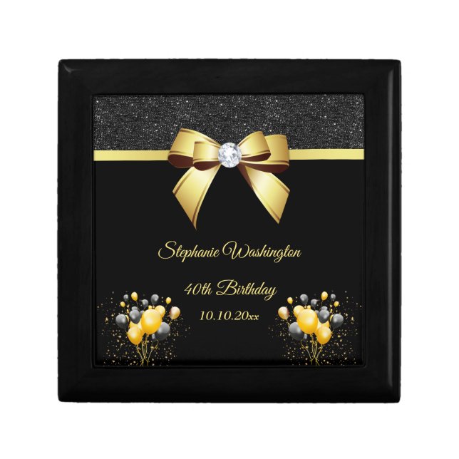 Glamorous Elegance Birthday Party Gift Box (Front)