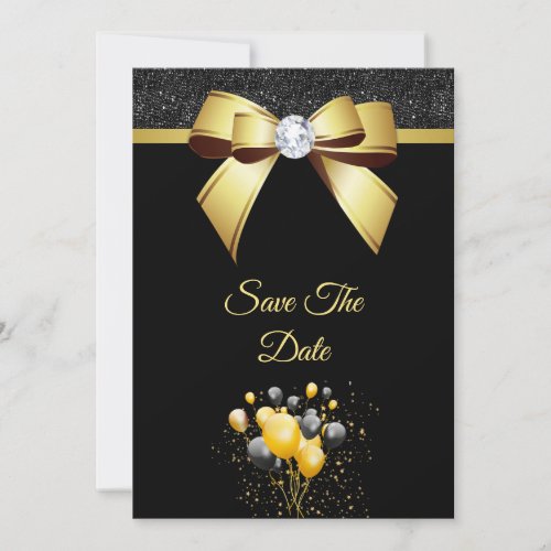 Glamorous Elegance Birthday Party Save The Date