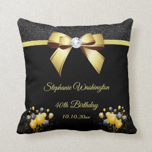 Glamorous Elegance Birthday Party Throw Pillow