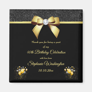 Glamorous Elegance Birthday Thank You Favor Magnet