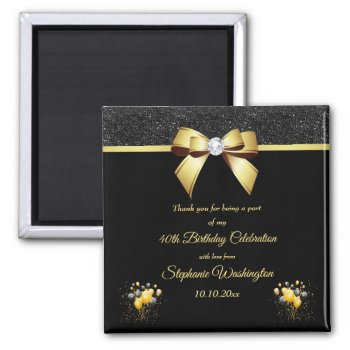 Glamorous Elegance Birthday Thank You Favor Magnet by Sarah_Designs at Zazzle