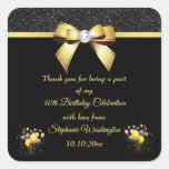 Glamorous Elegance Birthday Thank You Favor Square Sticker